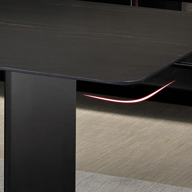 Metal Traditional Luxury Rectangle Table Sintered Stone Dining Table for Home Clearhalo ' dining_table' 'Dining Tables & Seating' 'Dining Tables' 'furn' 'furn_dining_table' 'Furniture' 'furniture_dining_table' 'Kitchen & Dining Furniture' 'kitchen&dining_furn' 'kitchen' 'kitchen_dining_table' 4271475