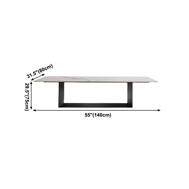 Metal Traditional Luxury Rectangular Table Sintered Stone Table for Kitchen Clearhalo ' dining_table' 'Dining Tables & Seating' 'Dining Tables' 'furn' 'furn_dining_table' 'Furniture' 'furniture_dining_table' 'Kitchen & Dining Furniture' 'kitchen&dining_furn' 'kitchen' 'kitchen_dining_table' 4271514