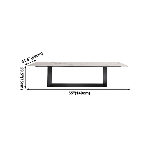 Metal Traditional Luxury Rectangular Table Sintered Stone Table for Kitchen