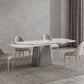 Metal Traditional Luxury Rectangle Table Sintered Stone Indoor Table with Grey Pedestal Clearhalo ' dining_table' 'Dining Tables & Seating' 'Dining Tables' 'furn' 'furn_dining_table' 'Furniture' 'furniture_dining_table' 'Kitchen & Dining Furniture' 'kitchen&dining_furn' 'kitchen' 'kitchen_dining_table' 4271516