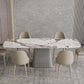 Metal Traditional Luxury Rectangle Table Sintered Stone Indoor Table with Grey Pedestal Clearhalo ' dining_table' 'Dining Tables & Seating' 'Dining Tables' 'furn' 'furn_dining_table' 'Furniture' 'furniture_dining_table' 'Kitchen & Dining Furniture' 'kitchen&dining_furn' 'kitchen' 'kitchen_dining_table' 4271517