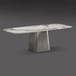 Metal Traditional Luxury Rectangle Table Sintered Stone Indoor Table with Grey Pedestal Clearhalo ' dining_table' 'Dining Tables & Seating' 'Dining Tables' 'furn' 'furn_dining_table' 'Furniture' 'furniture_dining_table' 'Kitchen & Dining Furniture' 'kitchen&dining_furn' 'kitchen' 'kitchen_dining_table' 4271521