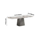 Metal Traditional Luxury Rectangle Table Sintered Stone Indoor Table with Grey Pedestal Clearhalo ' dining_table' 'Dining Tables & Seating' 'Dining Tables' 'furn' 'furn_dining_table' 'Furniture' 'furniture_dining_table' 'Kitchen & Dining Furniture' 'kitchen&dining_furn' 'kitchen' 'kitchen_dining_table' 4271522