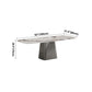Metal Traditional Luxury Rectangle Table Sintered Stone Indoor Table with Grey Pedestal Clearhalo ' dining_table' 'Dining Tables & Seating' 'Dining Tables' 'furn' 'furn_dining_table' 'Furniture' 'furniture_dining_table' 'Kitchen & Dining Furniture' 'kitchen&dining_furn' 'kitchen' 'kitchen_dining_table' 4271524