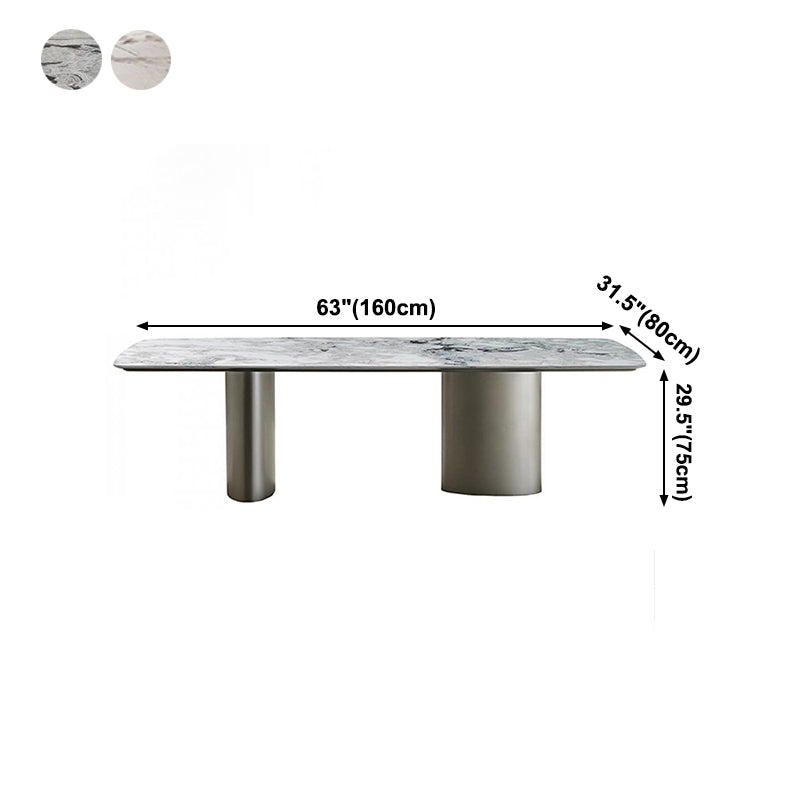Metal Traditional Luxury Rectangle Table Sintered Stone Top Table for Kitchen Clearhalo ' dining_table' 'Dining Tables & Seating' 'Dining Tables' 'furn' 'furn_dining_table' 'Furniture' 'furniture_dining_table' 'Kitchen & Dining Furniture' 'kitchen&dining_furn' 'kitchen' 'kitchen_dining_table' 4271559
