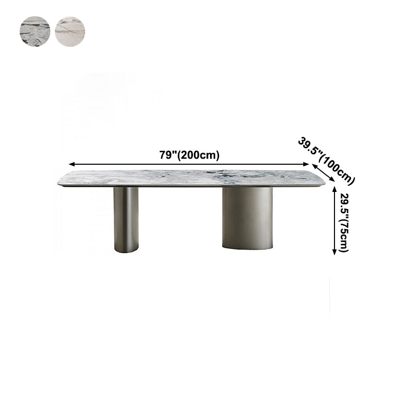 Metal Traditional Luxury Rectangle Table Sintered Stone Top Table for Kitchen Clearhalo ' dining_table' 'Dining Tables & Seating' 'Dining Tables' 'furn' 'furn_dining_table' 'Furniture' 'furniture_dining_table' 'Kitchen & Dining Furniture' 'kitchen&dining_furn' 'kitchen' 'kitchen_dining_table' 4271561