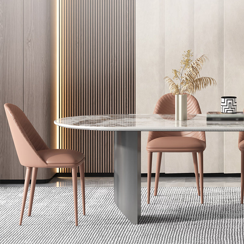 Metal Traditional Luxury Oval Table Sintered Stone Top Table for Dining Room Clearhalo ' dining_table' 'Dining Tables & Seating' 'Dining Tables' 'furn' 'furn_dining_table' 'Furniture' 'furniture_dining_table' 'Kitchen & Dining Furniture' 'kitchen&dining_furn' 'kitchen' 'kitchen_dining_table' 4271563
