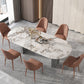Metal Traditional Luxury Oval Table Sintered Stone Top Table for Dining Room Clearhalo ' dining_table' 'Dining Tables & Seating' 'Dining Tables' 'furn' 'furn_dining_table' 'Furniture' 'furniture_dining_table' 'Kitchen & Dining Furniture' 'kitchen&dining_furn' 'kitchen' 'kitchen_dining_table' 4271569