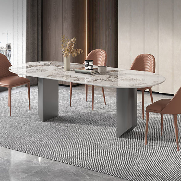 Metal Traditional Luxury Oval Table Sintered Stone Top Table for Dining Room Clearhalo ' dining_table' 'Dining Tables & Seating' 'Dining Tables' 'furn' 'furn_dining_table' 'Furniture' 'furniture_dining_table' 'Kitchen & Dining Furniture' 'kitchen&dining_furn' 'kitchen' 'kitchen_dining_table' 4271570