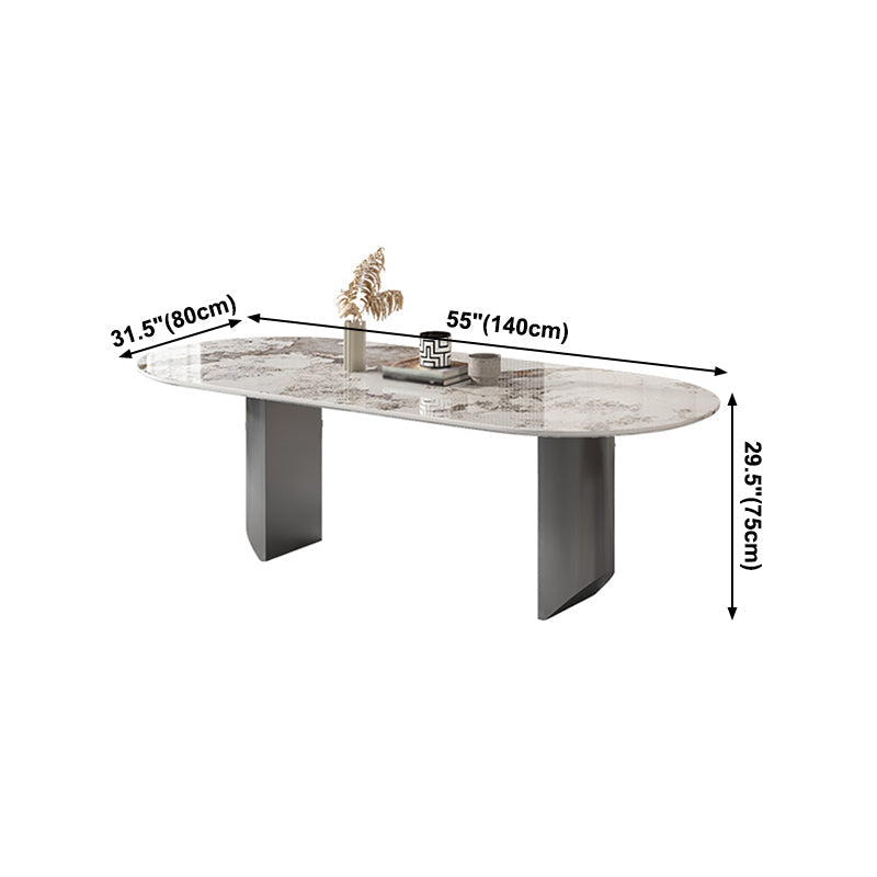 Metal Traditional Luxury Oval Table Sintered Stone Top Table for Dining Room Clearhalo ' dining_table' 'Dining Tables & Seating' 'Dining Tables' 'furn' 'furn_dining_table' 'Furniture' 'furniture_dining_table' 'Kitchen & Dining Furniture' 'kitchen&dining_furn' 'kitchen' 'kitchen_dining_table' 4271571