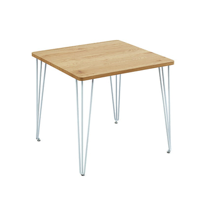 4-foot MDF Dinette Table Industrial Style Square Dining Table for Home Legs Natural Wood White Clearhalo 'Dining Tables & Seating' 'Dining Tables' 'dining_table' 'furn' 'furn_dining_table' 'Furniture' 'furniture_dining_table' 'Kitchen & Dining Furniture' 'kitchen' 'kitchen_dining_table' 4271600