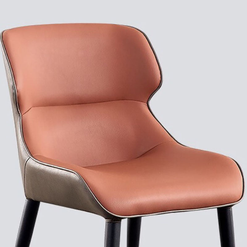 Contemporary Style Leather Dining Side Chairs Wingback Arm Chairs (Set of 4) Clearhalo ' kitchen&dining_furn' 'Dining Chairs' 'Dining Tables & Seating' 'dining_chair' 'furn' 'furn_dining_chair' 'Furniture' 'furniture_dining_chair' 'Kitchen & Dining Furniture' 'kitchen' 4271617