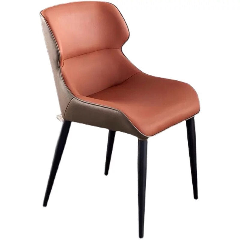 Contemporary Style Leather Dining Side Chairs Wingback Arm Chairs (Set of 4) Clearhalo ' kitchen&dining_furn' 'Dining Chairs' 'Dining Tables & Seating' 'dining_chair' 'furn' 'furn_dining_chair' 'Furniture' 'furniture_dining_chair' 'Kitchen & Dining Furniture' 'kitchen' 4271618