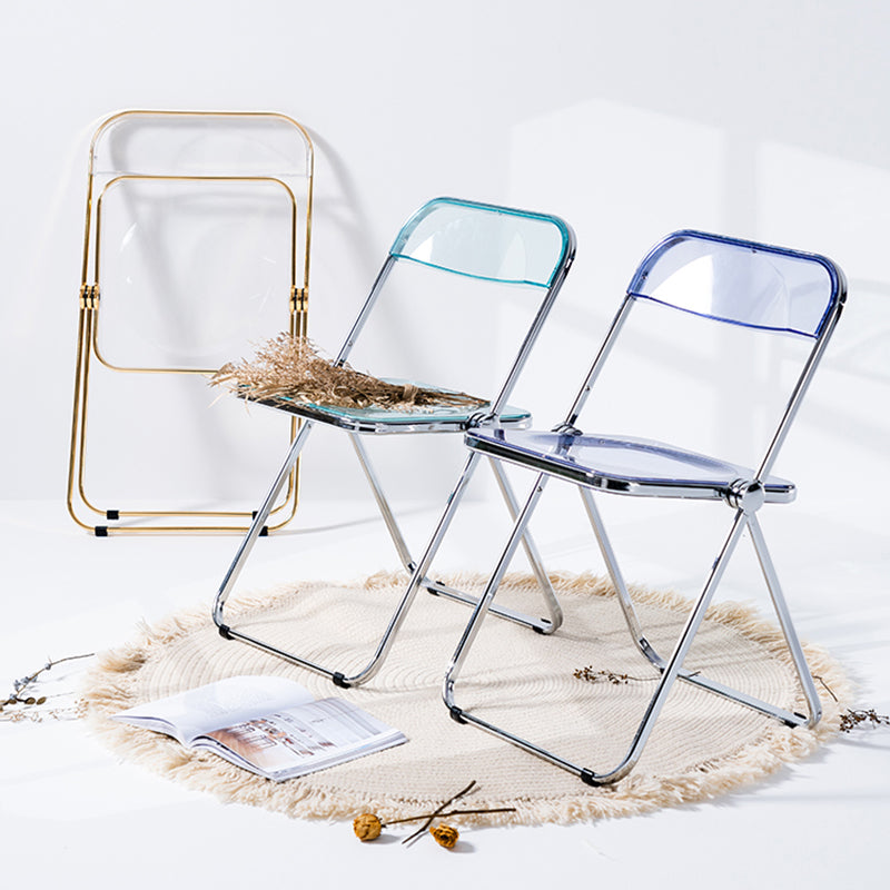 Contemporary Dining Armless Chair Folding Open Back Side Chair with Metal Legs Clearhalo ' kitchen&dining_furn' 'Dining Chairs' 'Dining Tables & Seating' 'dining_chair' 'furn' 'furn_dining_chair' 'Furniture' 'furniture_dining_chair' 'Kitchen & Dining Furniture' 'kitchen' 4271627