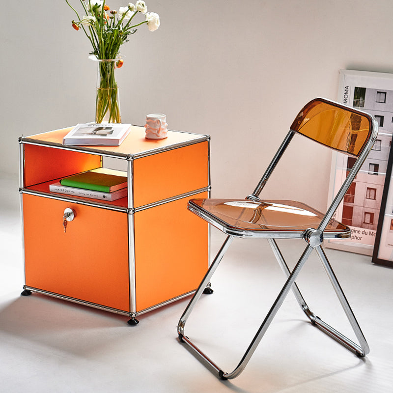 Contemporary Dining Armless Chair Folding Open Back Side Chair with Metal Legs Clearhalo ' kitchen&dining_furn' 'Dining Chairs' 'Dining Tables & Seating' 'dining_chair' 'furn' 'furn_dining_chair' 'Furniture' 'furniture_dining_chair' 'Kitchen & Dining Furniture' 'kitchen' 4271629