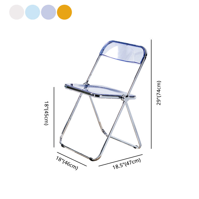 Contemporary Dining Armless Chair Folding Open Back Side Chair with Metal Legs Clearhalo ' kitchen&dining_furn' 'Dining Chairs' 'Dining Tables & Seating' 'dining_chair' 'furn' 'furn_dining_chair' 'Furniture' 'furniture_dining_chair' 'Kitchen & Dining Furniture' 'kitchen' 4271633