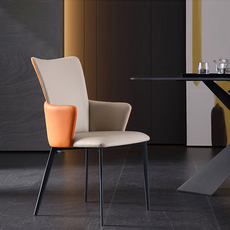 Modern Metal Dining Room Chair Faux Leather Dining Chairs for Restaurant Use Clearhalo ' kitchen&dining_furn' 'Dining Chairs' 'Dining Tables & Seating' 'dining_chair' 'furn' 'furn_dining_chair' 'Furniture' 'furniture_dining_chair' 'Kitchen & Dining Furniture' 'kitchen' 4271634