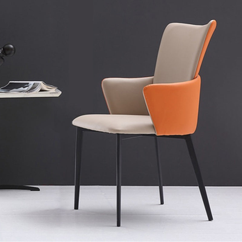 Modern Metal Dining Room Chair Faux Leather Dining Chairs for Restaurant Use Clearhalo ' kitchen&dining_furn' 'Dining Chairs' 'Dining Tables & Seating' 'dining_chair' 'furn' 'furn_dining_chair' 'Furniture' 'furniture_dining_chair' 'Kitchen & Dining Furniture' 'kitchen' 4271637