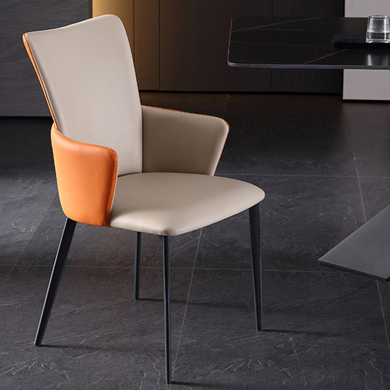 Modern Metal Dining Room Chair Faux Leather Dining Chairs for Restaurant Use Clearhalo ' kitchen&dining_furn' 'Dining Chairs' 'Dining Tables & Seating' 'dining_chair' 'furn' 'furn_dining_chair' 'Furniture' 'furniture_dining_chair' 'Kitchen & Dining Furniture' 'kitchen' 4271639