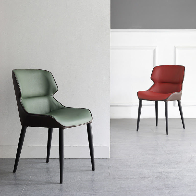 Modern PU Leather Dining Chairs Metal Dining Armchairs for Home Use Clearhalo ' kitchen&dining_furn' 'Dining Chairs' 'Dining Tables & Seating' 'dining_chair' 'furn' 'furn_dining_chair' 'Furniture' 'furniture_dining_chair' 'Kitchen & Dining Furniture' 'kitchen' 4271647