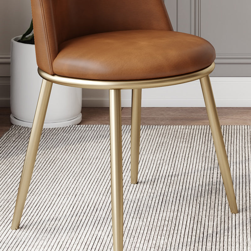 Scandinavian Style Leather Dining Chairs Upholstered Side Solid Back Chair Clearhalo ' kitchen&dining_furn' 'Dining Chairs' 'Dining Tables & Seating' 'dining_chair' 'furn' 'furn_dining_chair' 'Furniture' 'furniture_dining_chair' 'Kitchen & Dining Furniture' 'kitchen' 4271668