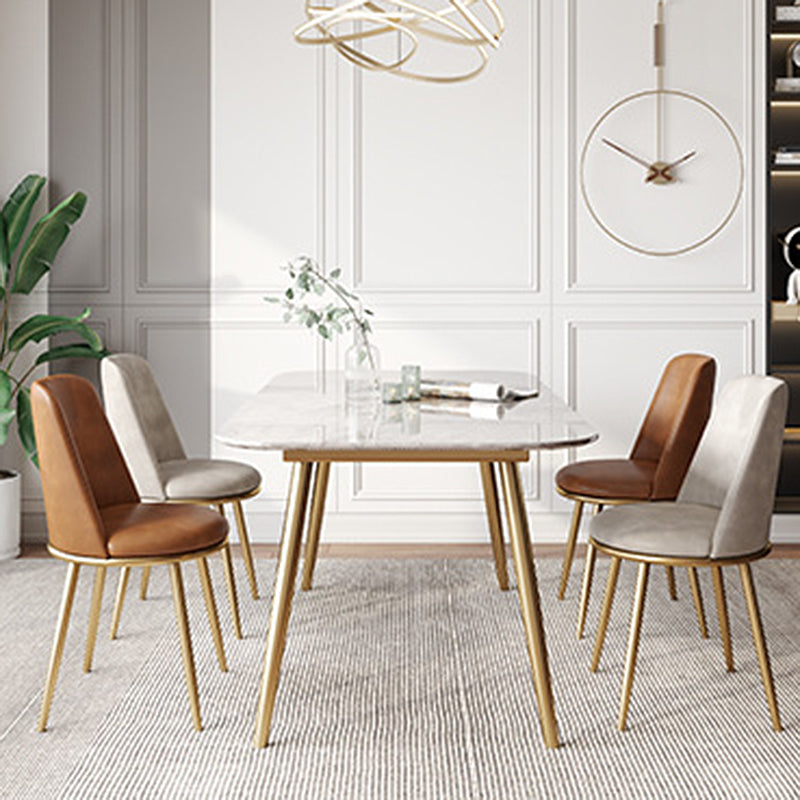 Scandinavian Style Leather Dining Chairs Upholstered Side Solid Back Chair Clearhalo ' kitchen&dining_furn' 'Dining Chairs' 'Dining Tables & Seating' 'dining_chair' 'furn' 'furn_dining_chair' 'Furniture' 'furniture_dining_chair' 'Kitchen & Dining Furniture' 'kitchen' 4271670