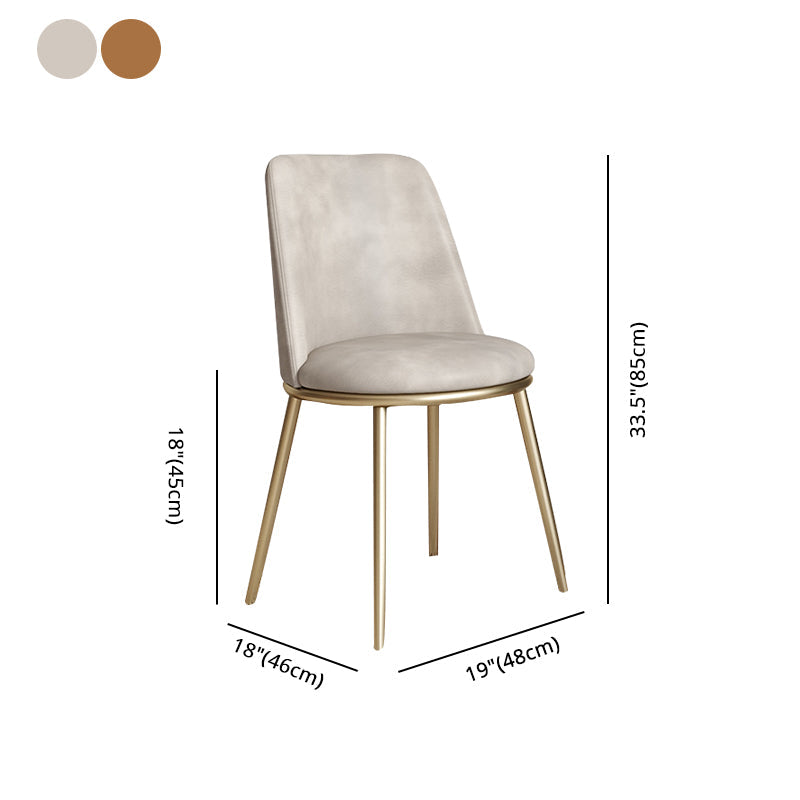 Scandinavian Style Leather Dining Chairs Upholstered Side Solid Back Chair Clearhalo ' kitchen&dining_furn' 'Dining Chairs' 'Dining Tables & Seating' 'dining_chair' 'furn' 'furn_dining_chair' 'Furniture' 'furniture_dining_chair' 'Kitchen & Dining Furniture' 'kitchen' 4271673