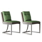 Upholstered Leather Armless Dining Chairs Solid Back Chairs with Metal Legs Green 2 Piece Set Clearhalo ' kitchen&dining_furn' 'Dining Chairs' 'Dining Tables & Seating' 'dining_chair' 'furn' 'furn_dining_chair' 'Furniture' 'furniture_dining_chair' 'Kitchen & Dining Furniture' 'kitchen' 4271683