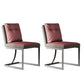 Upholstered Leather Armless Dining Chairs Solid Back Chairs with Metal Legs Red 2 Piece Set Clearhalo ' kitchen&dining_furn' 'Dining Chairs' 'Dining Tables & Seating' 'dining_chair' 'furn' 'furn_dining_chair' 'Furniture' 'furniture_dining_chair' 'Kitchen & Dining Furniture' 'kitchen' 4271689