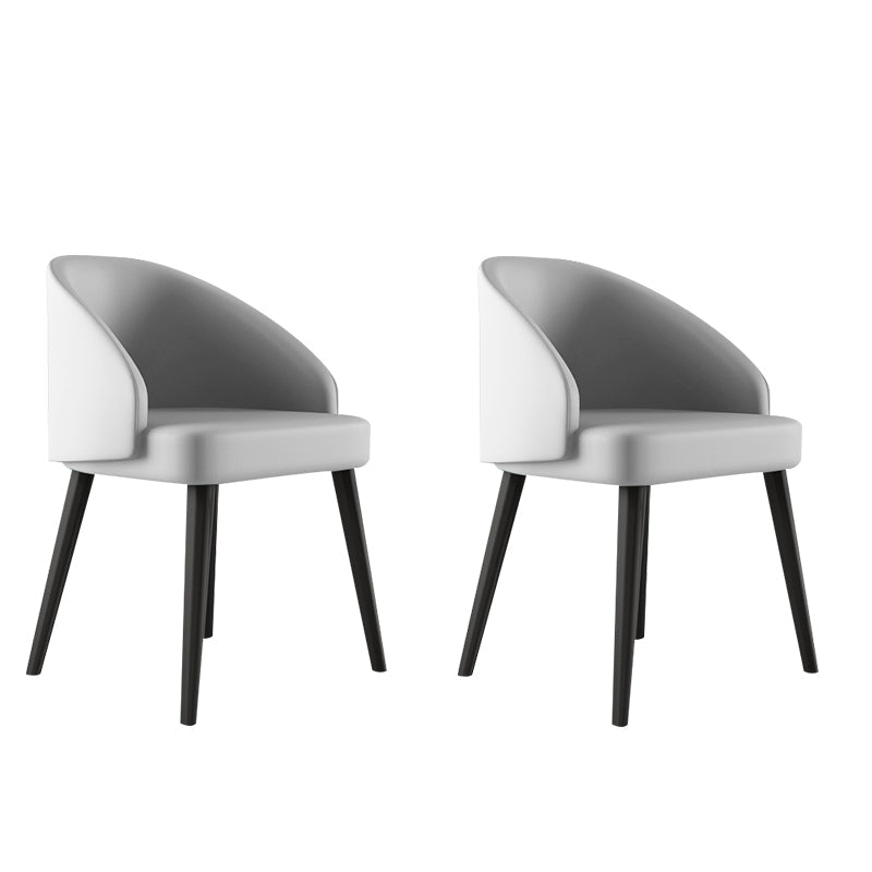 Modern Wood Dining Room Chair Armless Upholstered Side Chairs for Home Use Light Gray 2 Piece Set Clearhalo ' kitchen&dining_furn' 'Dining Chairs' 'Dining Tables & Seating' 'dining_chair' 'furn' 'furn_dining_chair' 'Furniture' 'furniture_dining_chair' 'Kitchen & Dining Furniture' 'kitchen' 4271693