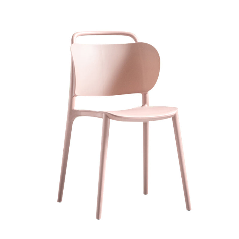 Contemporary Style Plastic Dining Chair Dining Armless Side Chair for Kitchen Pink 1 Piece Clearhalo ' kitchen&dining_furn' 'Dining Chairs' 'Dining Tables & Seating' 'dining_chair' 'furn' 'furn_dining_chair' 'Furniture' 'furniture_dining_chair' 'Kitchen & Dining Furniture' 'kitchen' 4271705
