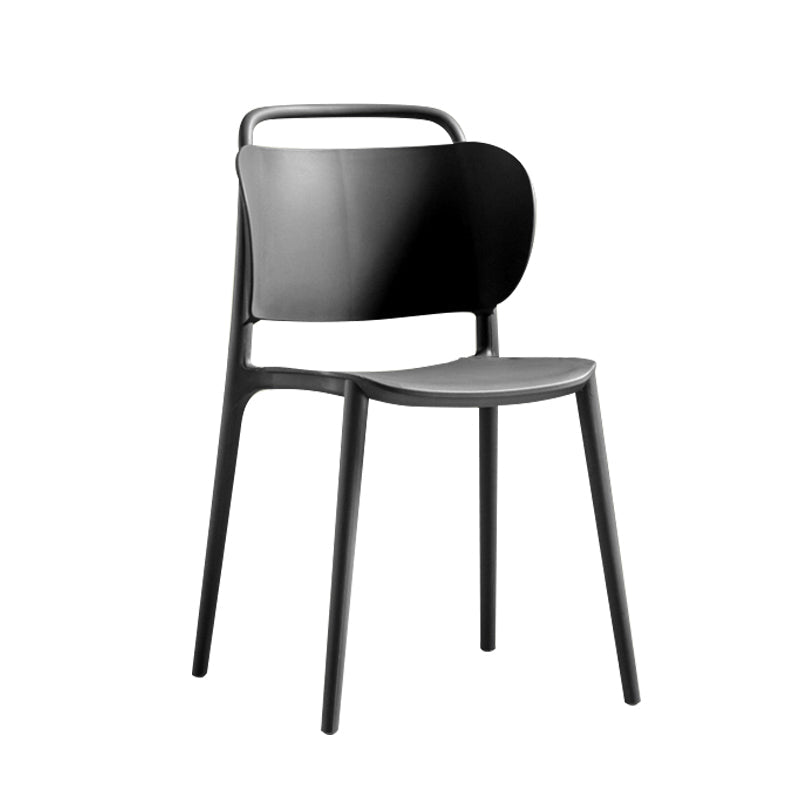 Contemporary Style Plastic Dining Chair Dining Armless Side Chair for Kitchen Black-Gray 1 Piece Clearhalo ' kitchen&dining_furn' 'Dining Chairs' 'Dining Tables & Seating' 'dining_chair' 'furn' 'furn_dining_chair' 'Furniture' 'furniture_dining_chair' 'Kitchen & Dining Furniture' 'kitchen' 4271708