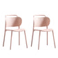 Contemporary Style Plastic Dining Chair Dining Armless Side Chair for Kitchen Pink 2 Piece Set Clearhalo ' kitchen&dining_furn' 'Dining Chairs' 'Dining Tables & Seating' 'dining_chair' 'furn' 'furn_dining_chair' 'Furniture' 'furniture_dining_chair' 'Kitchen & Dining Furniture' 'kitchen' 4271715