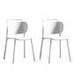 Contemporary Style Plastic Dining Chair Dining Armless Side Chair for Kitchen White 2 Piece Set Clearhalo ' kitchen&dining_furn' 'Dining Chairs' 'Dining Tables & Seating' 'dining_chair' 'furn' 'furn_dining_chair' 'Furniture' 'furniture_dining_chair' 'Kitchen & Dining Furniture' 'kitchen' 4271717