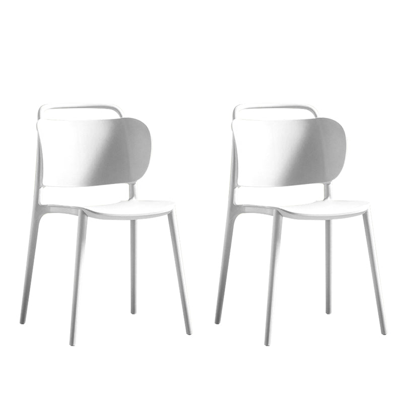 Contemporary Style Plastic Dining Chair Dining Armless Side Chair for Kitchen White 2 Piece Set Clearhalo ' kitchen&dining_furn' 'Dining Chairs' 'Dining Tables & Seating' 'dining_chair' 'furn' 'furn_dining_chair' 'Furniture' 'furniture_dining_chair' 'Kitchen & Dining Furniture' 'kitchen' 4271717