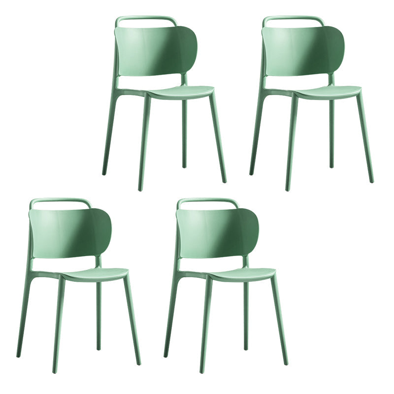 Contemporary Style Plastic Dining Chair Dining Armless Side Chair for Kitchen Green 4 Piece Set Clearhalo ' kitchen&dining_furn' 'Dining Chairs' 'Dining Tables & Seating' 'dining_chair' 'furn' 'furn_dining_chair' 'Furniture' 'furniture_dining_chair' 'Kitchen & Dining Furniture' 'kitchen' 4271729