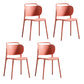 Contemporary Style Plastic Dining Chair Dining Armless Side Chair for Kitchen Red 4 Piece Set Clearhalo ' kitchen&dining_furn' 'Dining Chairs' 'Dining Tables & Seating' 'dining_chair' 'furn' 'furn_dining_chair' 'Furniture' 'furniture_dining_chair' 'Kitchen & Dining Furniture' 'kitchen' 4271730