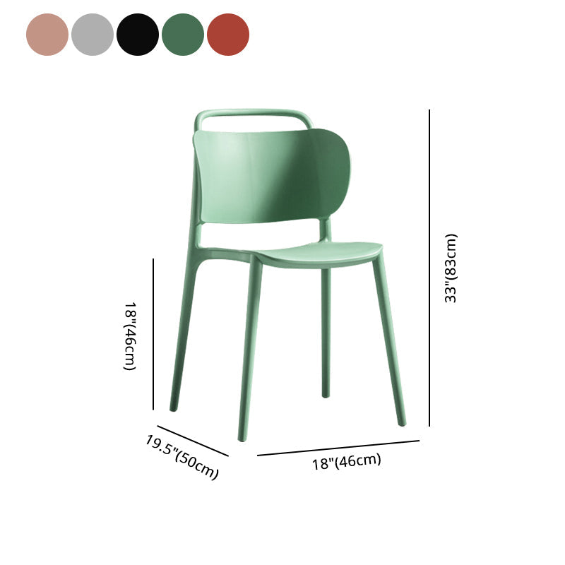 Contemporary Style Plastic Dining Chair Dining Armless Side Chair for Kitchen Clearhalo ' kitchen&dining_furn' 'Dining Chairs' 'Dining Tables & Seating' 'dining_chair' 'furn' 'furn_dining_chair' 'Furniture' 'furniture_dining_chair' 'Kitchen & Dining Furniture' 'kitchen' 4271731