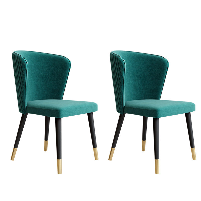 Glam Wood Dining Armless Chairs Velvet Dining Chairs for Restaurant Use Green 2 Piece Set Clearhalo ' kitchen&dining_furn' 'Dining Chairs' 'Dining Tables & Seating' 'dining_chair' 'furn' 'furn_dining_chair' 'Furniture' 'furniture_dining_chair' 'Kitchen & Dining Furniture' 'kitchen' 4271734