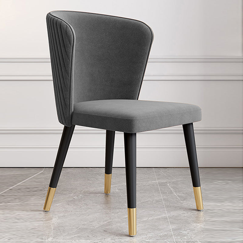 Glam Wood Dining Armless Chairs Velvet Dining Chairs for Restaurant Use Clearhalo ' kitchen&dining_furn' 'Dining Chairs' 'Dining Tables & Seating' 'dining_chair' 'furn' 'furn_dining_chair' 'Furniture' 'furniture_dining_chair' 'Kitchen & Dining Furniture' 'kitchen' 4271735