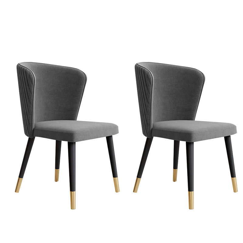 Glam Wood Dining Armless Chairs Velvet Dining Chairs for Restaurant Use Dark Gray 2 Piece Set Clearhalo ' kitchen&dining_furn' 'Dining Chairs' 'Dining Tables & Seating' 'dining_chair' 'furn' 'furn_dining_chair' 'Furniture' 'furniture_dining_chair' 'Kitchen & Dining Furniture' 'kitchen' 4271736
