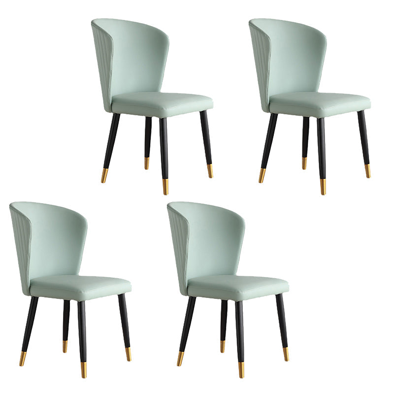 Glam Wood Dining Armless Chairs Velvet Dining Chairs for Restaurant Use Light Blue 4 Piece Set Clearhalo ' kitchen&dining_furn' 'Dining Chairs' 'Dining Tables & Seating' 'dining_chair' 'furn' 'furn_dining_chair' 'Furniture' 'furniture_dining_chair' 'Kitchen & Dining Furniture' 'kitchen' 4271738