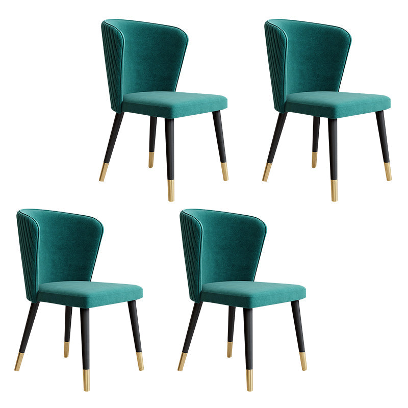 Glam Wood Dining Armless Chairs Velvet Dining Chairs for Restaurant Use Green 4 Piece Set Clearhalo ' kitchen&dining_furn' 'Dining Chairs' 'Dining Tables & Seating' 'dining_chair' 'furn' 'furn_dining_chair' 'Furniture' 'furniture_dining_chair' 'Kitchen & Dining Furniture' 'kitchen' 4271740