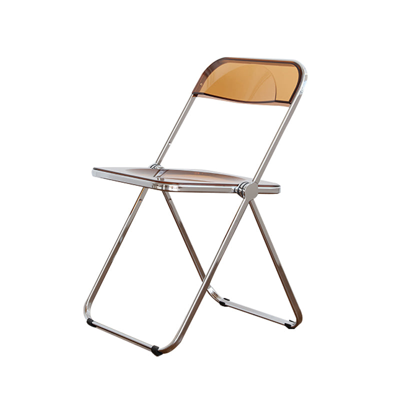 Modern Folding Dining Room Chair Armless Metal Dining Chairs for Restaurant Use Amber 1 Piece Clearhalo ' kitchen&dining_furn' 'Dining Chairs' 'Dining Tables & Seating' 'dining_chair' 'furn' 'furn_dining_chair' 'Furniture' 'furniture_dining_chair' 'Kitchen & Dining Furniture' 'kitchen' 4271747