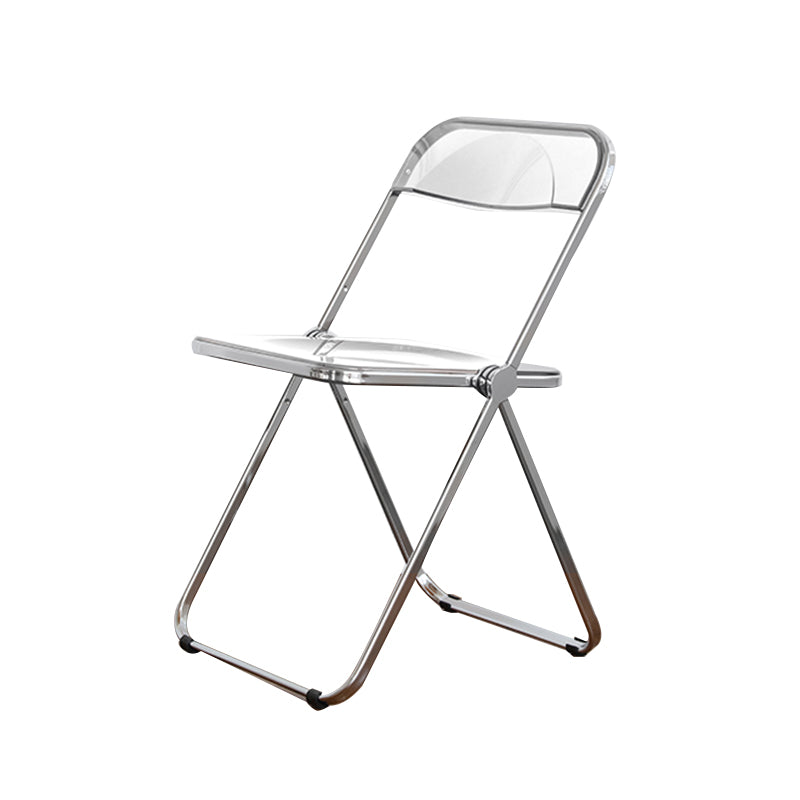 Modern Folding Dining Room Chair Armless Metal Dining Chairs for Restaurant Use Clear 1 Piece Clearhalo ' kitchen&dining_furn' 'Dining Chairs' 'Dining Tables & Seating' 'dining_chair' 'furn' 'furn_dining_chair' 'Furniture' 'furniture_dining_chair' 'Kitchen & Dining Furniture' 'kitchen' 4271748