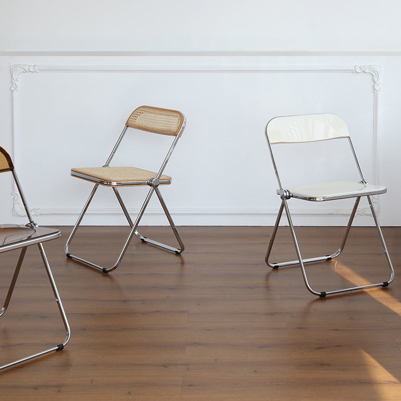 Modern Folding Dining Room Chair Armless Metal Dining Chairs for Restaurant Use Clearhalo ' kitchen&dining_furn' 'Dining Chairs' 'Dining Tables & Seating' 'dining_chair' 'furn' 'furn_dining_chair' 'Furniture' 'furniture_dining_chair' 'Kitchen & Dining Furniture' 'kitchen' 4271749