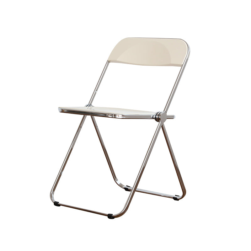 Modern Folding Dining Room Chair Armless Metal Dining Chairs for Restaurant Use Cream 1 Piece Clearhalo ' kitchen&dining_furn' 'Dining Chairs' 'Dining Tables & Seating' 'dining_chair' 'furn' 'furn_dining_chair' 'Furniture' 'furniture_dining_chair' 'Kitchen & Dining Furniture' 'kitchen' 4271750