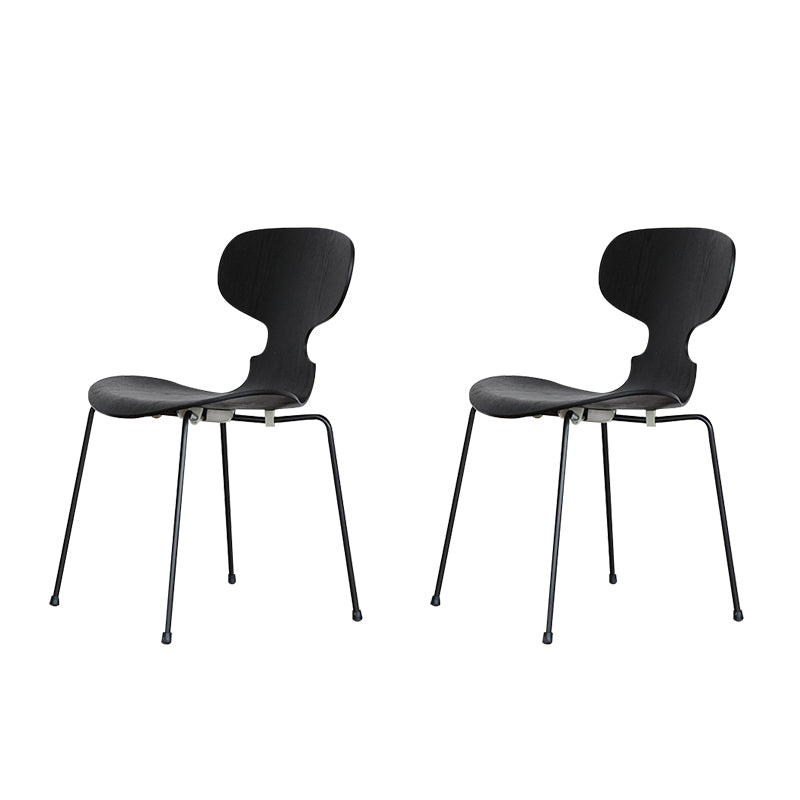 Modern Metal Dining Room Chair Wood Dining Side Chair for Restaurant Use Black 2 Piece Set Clearhalo ' kitchen&dining_furn' 'Dining Chairs' 'Dining Tables & Seating' 'dining_chair' 'furn' 'furn_dining_chair' 'Furniture' 'furniture_dining_chair' 'Kitchen & Dining Furniture' 'kitchen' 4271779