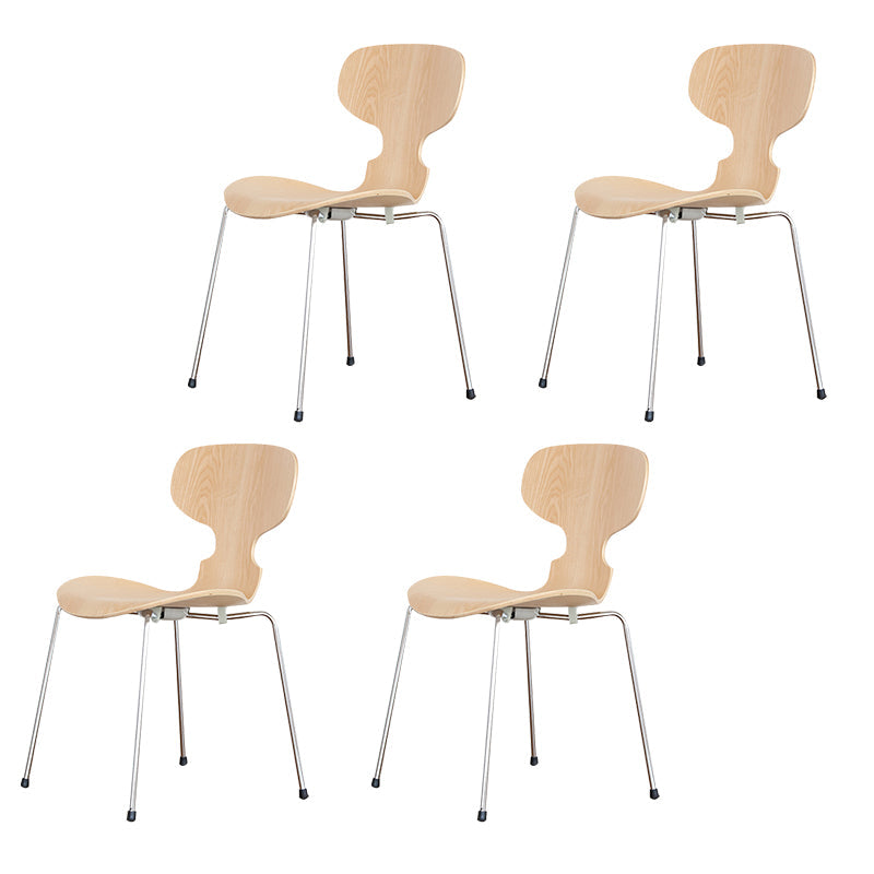 Modern Metal Dining Room Chair Wood Dining Side Chair for Restaurant Use Natural 4 Piece Set Clearhalo ' kitchen&dining_furn' 'Dining Chairs' 'Dining Tables & Seating' 'dining_chair' 'furn' 'furn_dining_chair' 'Furniture' 'furniture_dining_chair' 'Kitchen & Dining Furniture' 'kitchen' 4271780