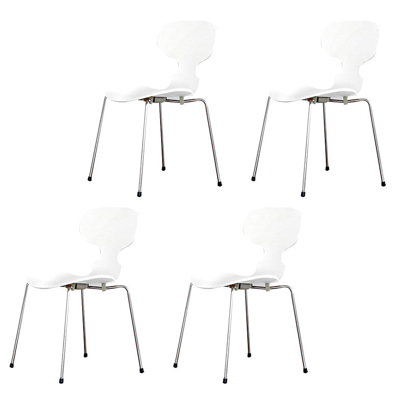 Modern Metal Dining Room Chair Wood Dining Side Chair for Restaurant Use White 4 Piece Set Clearhalo ' kitchen&dining_furn' 'Dining Chairs' 'Dining Tables & Seating' 'dining_chair' 'furn' 'furn_dining_chair' 'Furniture' 'furniture_dining_chair' 'Kitchen & Dining Furniture' 'kitchen' 4271781